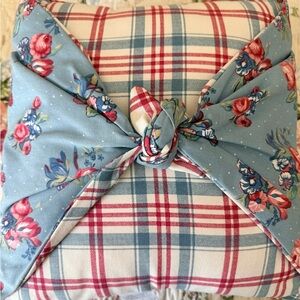 Waverly Blue Comforter with Pink Rose Print